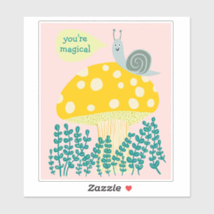 Pegatina Caracol caprichoso en PERSONALIZADO mágico de hon