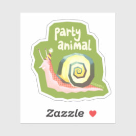 Pegatina Caracol fiesta de Introvertebrados - pequeño pegat