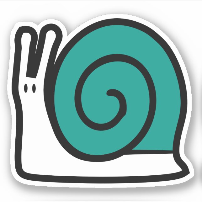 Pegatina Caracol Personalizado verde azulado de Blue Cute (Anverso)