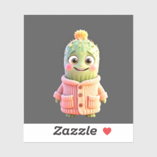 Pegatina Carácter Adorable Personalizado Cactus