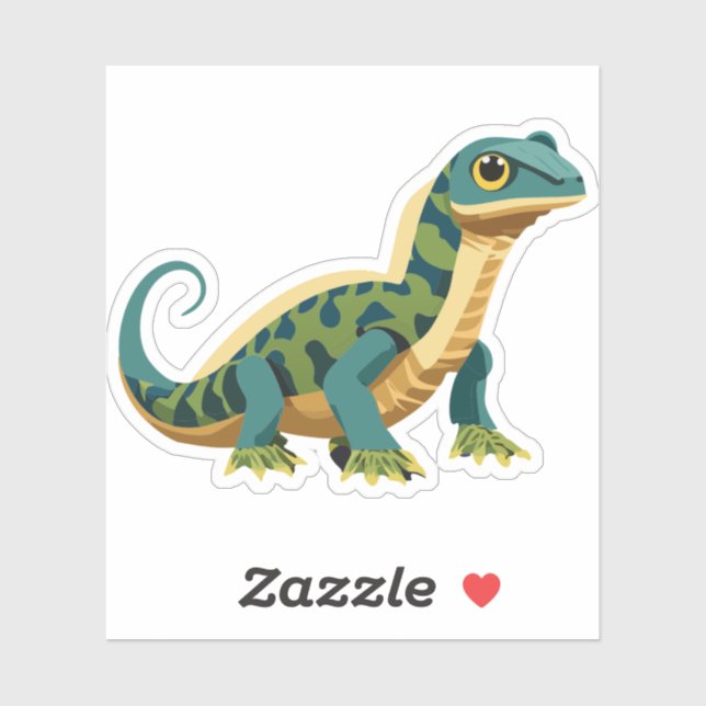 Pegatina Caracter de Personalizado Cute Baby Lizard (Hoja)