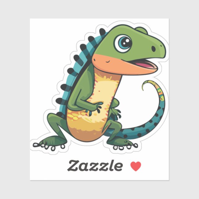 Pegatina Caracter de Personalizado Cute Baby Lizard (Hoja)