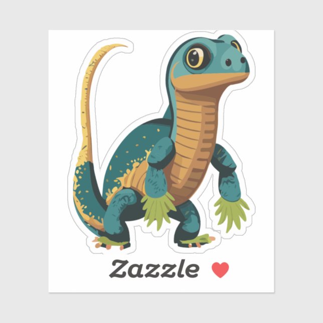 Pegatina Caracter de Personalizado Cute Baby Lizard (Hoja)