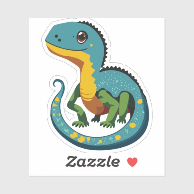 Pegatina Caracter de Personalizado Cute Baby Lizard (Hoja)