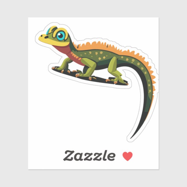 Pegatina Caracter de Personalizado Cute Baby Lizard (Hoja)