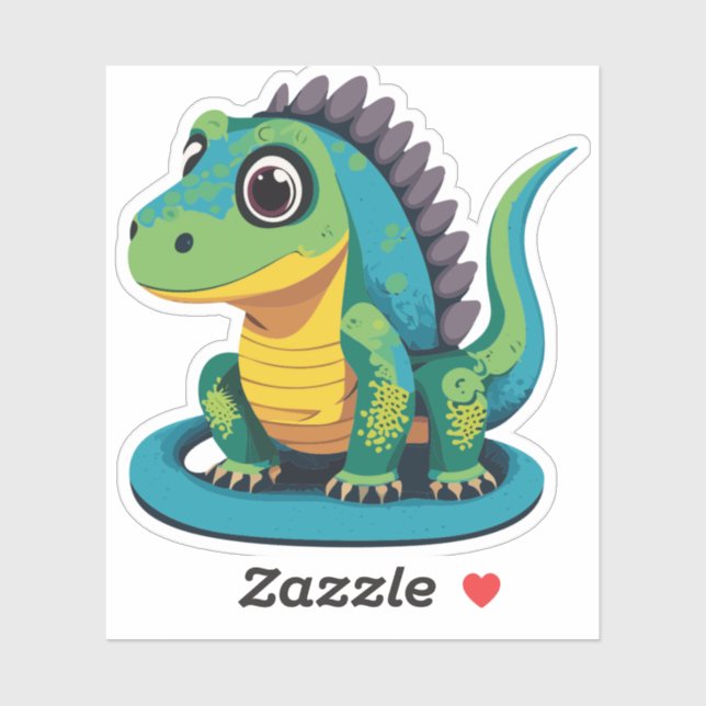 Pegatina Caracter de Personalizado Cute Baby Lizard (Hoja)