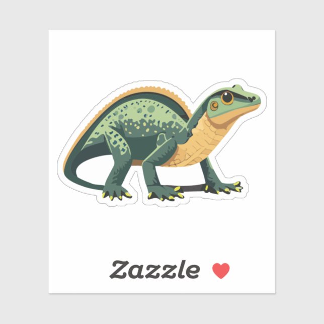 Pegatina Caracter de Personalizado Cute Baby Lizard (Hoja)