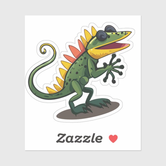 Pegatina Caracter de Personalizado Cute Baby Lizard (Hoja)
