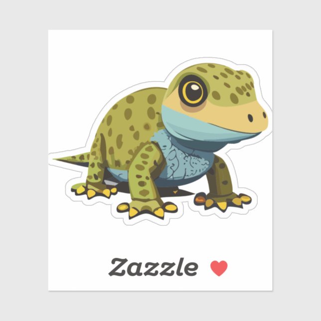 Pegatina Caracter de Personalizado Cute Baby Lizard (Hoja)