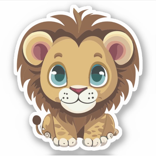 Pegatina Caracter de Personalizado de leones (Anverso)