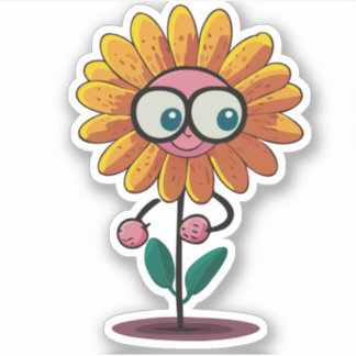 Pegatina Caracter de Personalizado de niños de flores