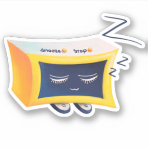 Pegatina Carácter del Reloj de Alarma Durmiente de Kawaii