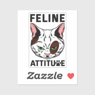 Pegatina Carácter Mascota de color de gato de actitud felin