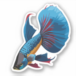 Pegatina Caracter Personalizado de peces beta macho