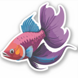 Pegatina Caracter Personalizado de peces beta macho