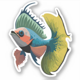 Pegatina Caracter Personalizado de peces beta macho