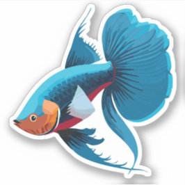 Pegatina Caracter Personalizado de peces beta macho