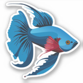 Pegatina Caracter Personalizado de peces beta macho