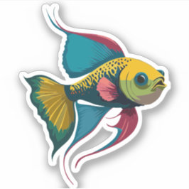 Pegatina Caracter Personalizado de peces beta macho