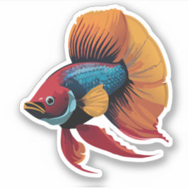 Pegatina Caracter Personalizado de peces beta macho