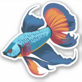 Pegatina Caracter Personalizado de peces beta macho