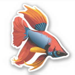 Pegatina Caracter Personalizado de peces beta macho