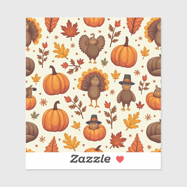 Pegatina caracteres de acción de gracias (Hoja)