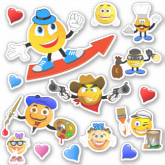 Pegatina Caracteres divertidos de emoji Personalizado-Pegat