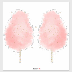 Pegatina Caramelos de algodón purpurina melocotón rosa oro 