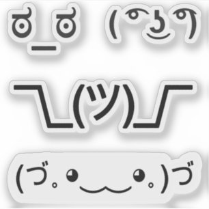Pegatina Caras Emoji Kawaii conjunto de 4x emoticonos basad