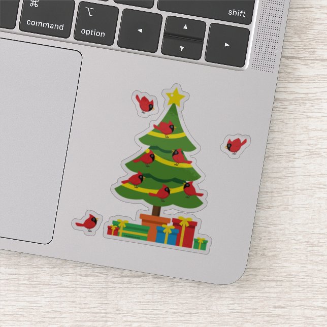 Pegatina Cardenales rojos - Navidades más gastados juntos (Detalle)