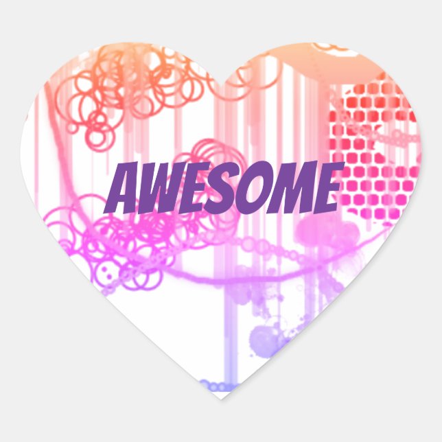 Pegatina Cardíaco con diseño abstracto (Anverso)