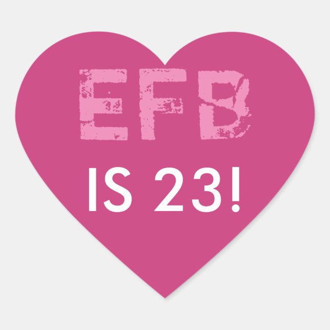 Pegatina cardíaco de cumpleaños inicial (Anverso)