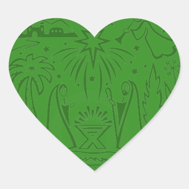 pegatina cardíaco de navidades (Anverso)