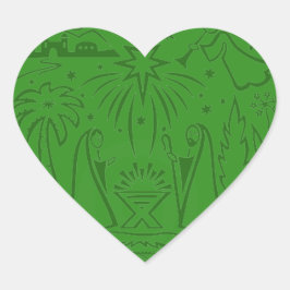 pegatina cardíaco de navidades
