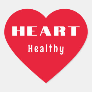Pegatina cardiaco saludable de corazón rojo