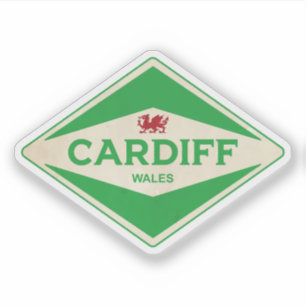 Pegatina Cardiff Wales Vintage