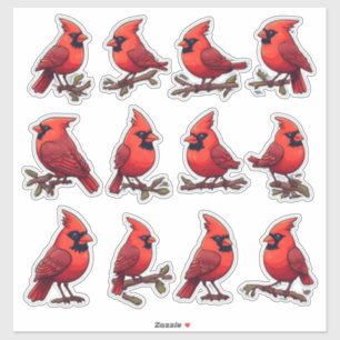Pegatina Cardinal & Songbird Listo para Decoración y Manual