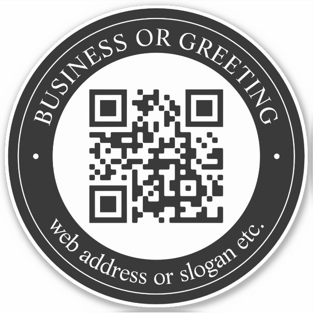 Pegatina Cargar código QR o logotipo | Negro moderno (Anverso)