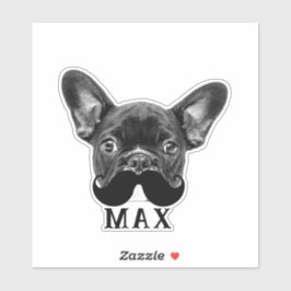 Pegatina Cargar tu Mascota Face Photo & Name Fun Mustache