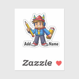 Pegatina Caricatura de escuella colorida