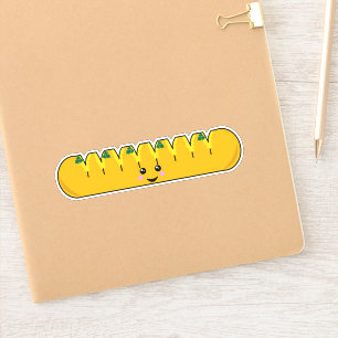 Pegatina Caricatura de pan de ajo de Kawaii