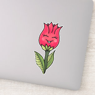 Pegatina Caricatura de primavera de flor suave