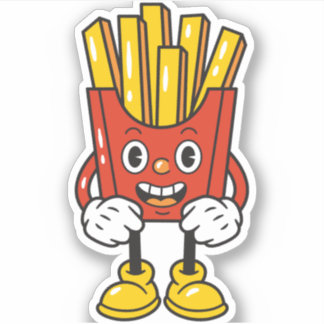 Pegatina Caricatura divertida de Fries