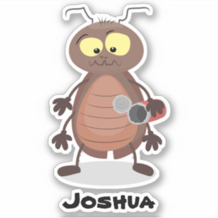 Pegatina Caricatura divertida de una cucaracha linda