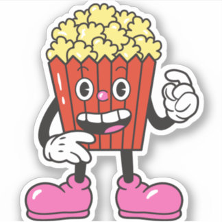 Pegatina Caricatura divertida Popcorn