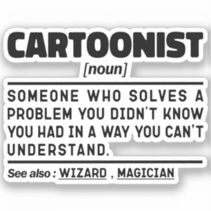 Pegatina Caricaturista de definición moderna y sarcástico d