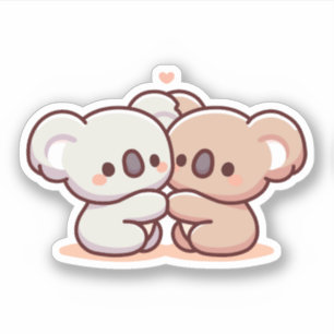 Pegatina Caricias de Koala: Dulce Abrazo de Amor