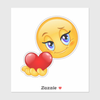 Pegatina cariño dulce emoji amor corazones beso clásico red