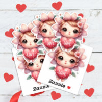 Cariñoso Hada Rosa Corazón Amor Día de San Valentí